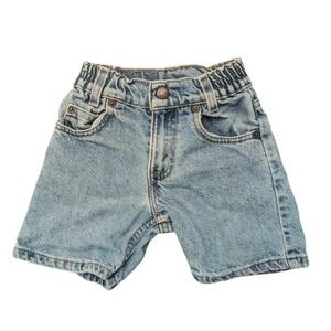 Vintage Levis 566 Toddler Boys Girls Med Wash Denim Shorts Made in USA 3T Baggy